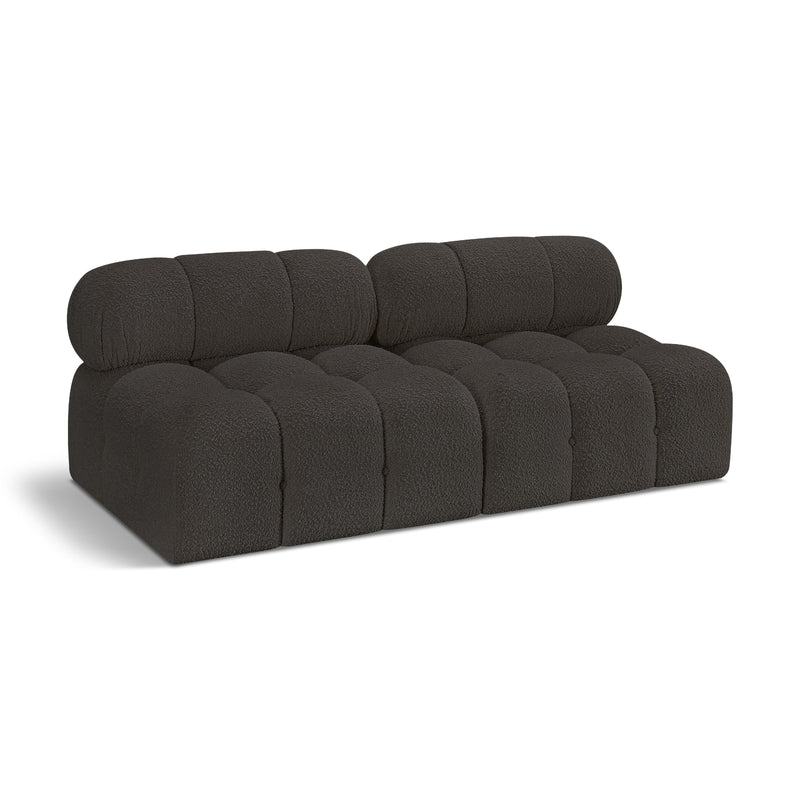 Meridian Ames Brown Boucle Fabric Modular Sofa IMAGE 1