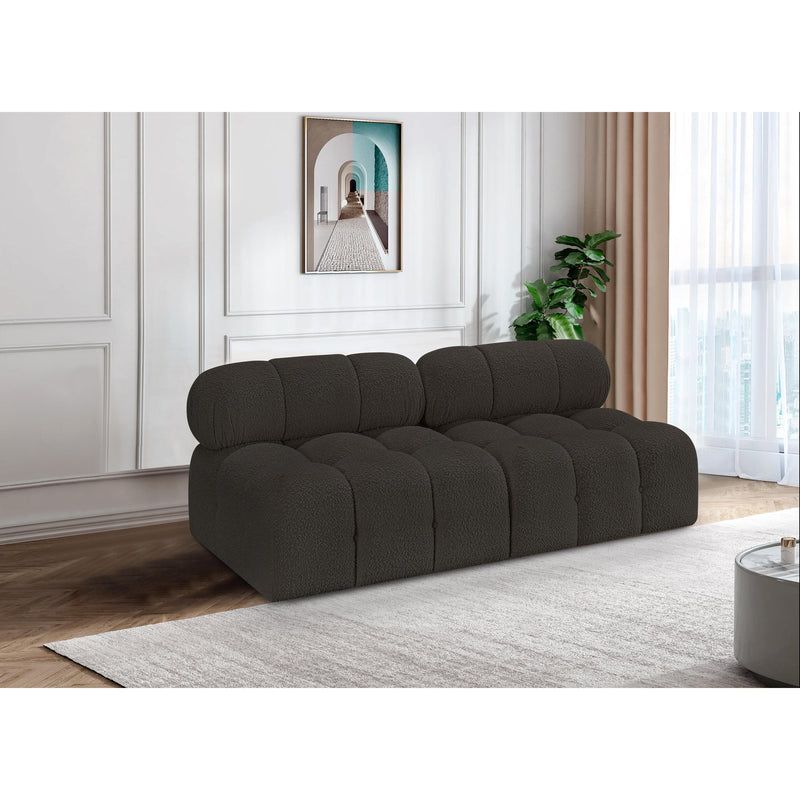 Meridian Ames Brown Boucle Fabric Modular Sofa IMAGE 2