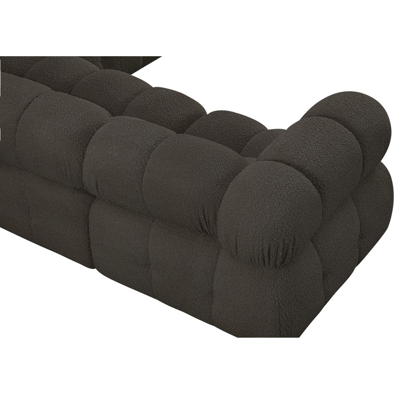 Meridian Ames Brown Boucle Fabric Modular Sectional IMAGE 12