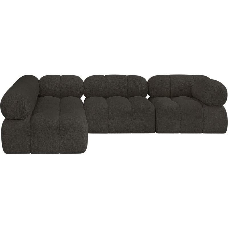 Meridian Ames Brown Boucle Fabric Modular Sectional IMAGE 4