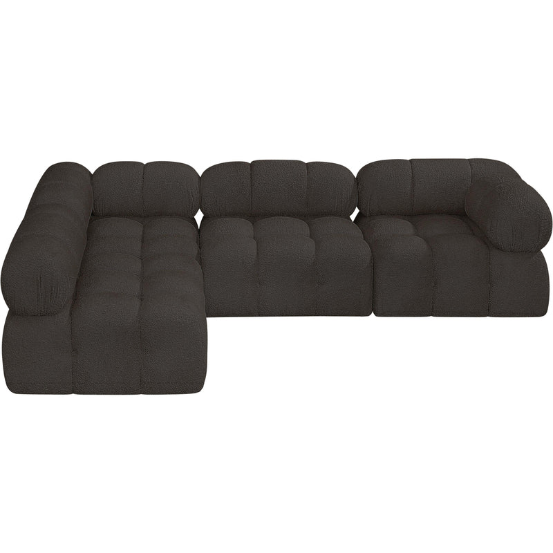 Meridian Ames Brown Boucle Fabric Modular Sectional IMAGE 5