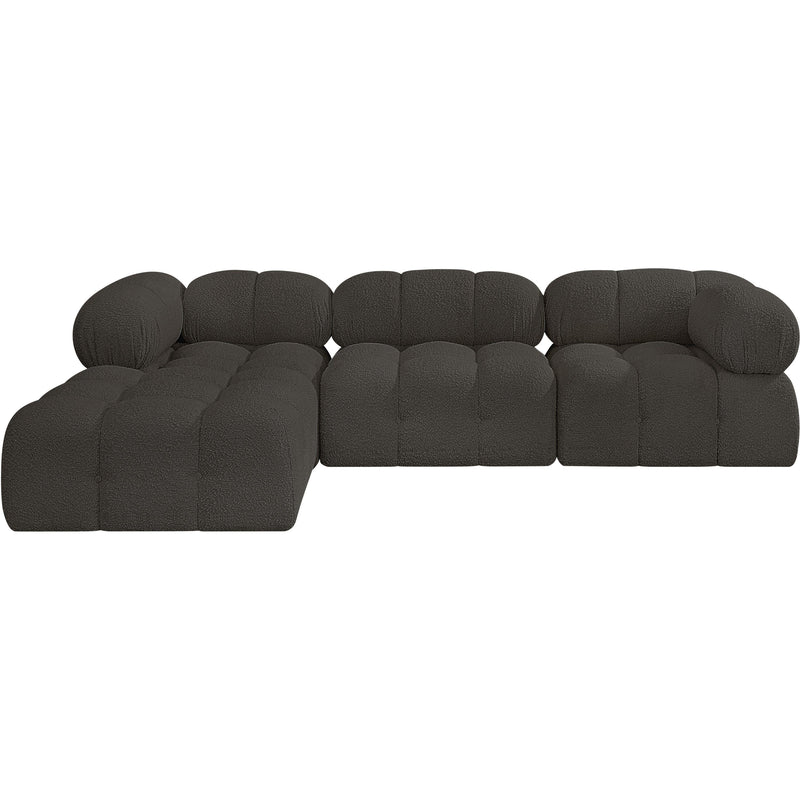 Meridian Ames Brown Boucle Fabric Modular Sectional IMAGE 4