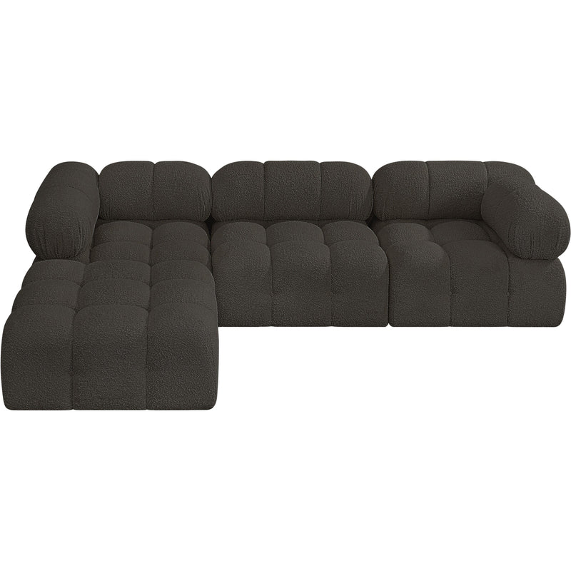 Meridian Ames Brown Boucle Fabric Modular Sectional IMAGE 5