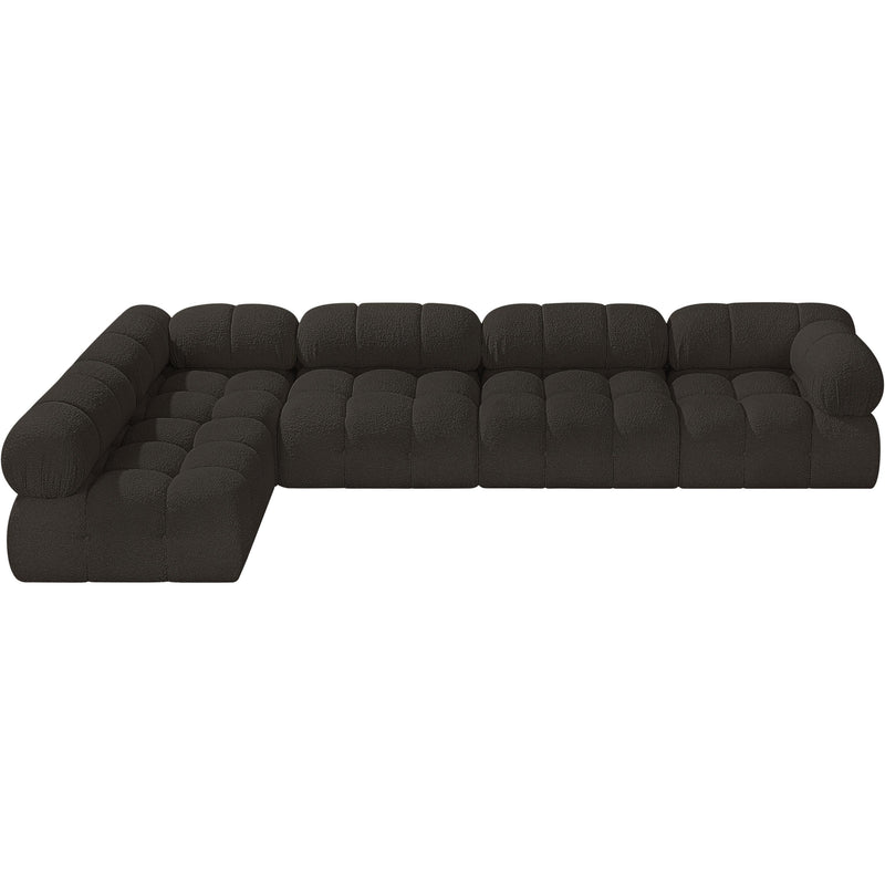 Meridian Ames Brown Boucle Fabric Modular Sectional IMAGE 5