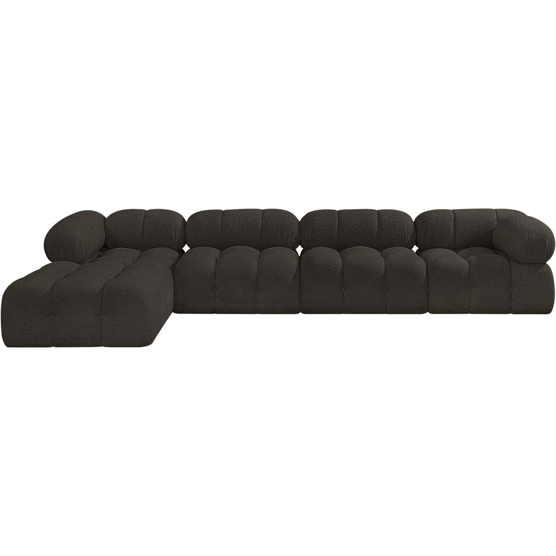 Meridian Ames Brown Boucle Fabric Modular Sectional IMAGE 4