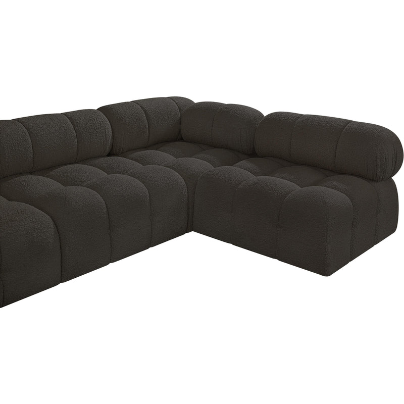 Meridian Ames Brown Boucle Fabric Modular Sectional IMAGE 8