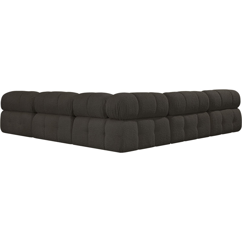 Meridian Ames Brown Boucle Fabric Modular Sectional IMAGE 3