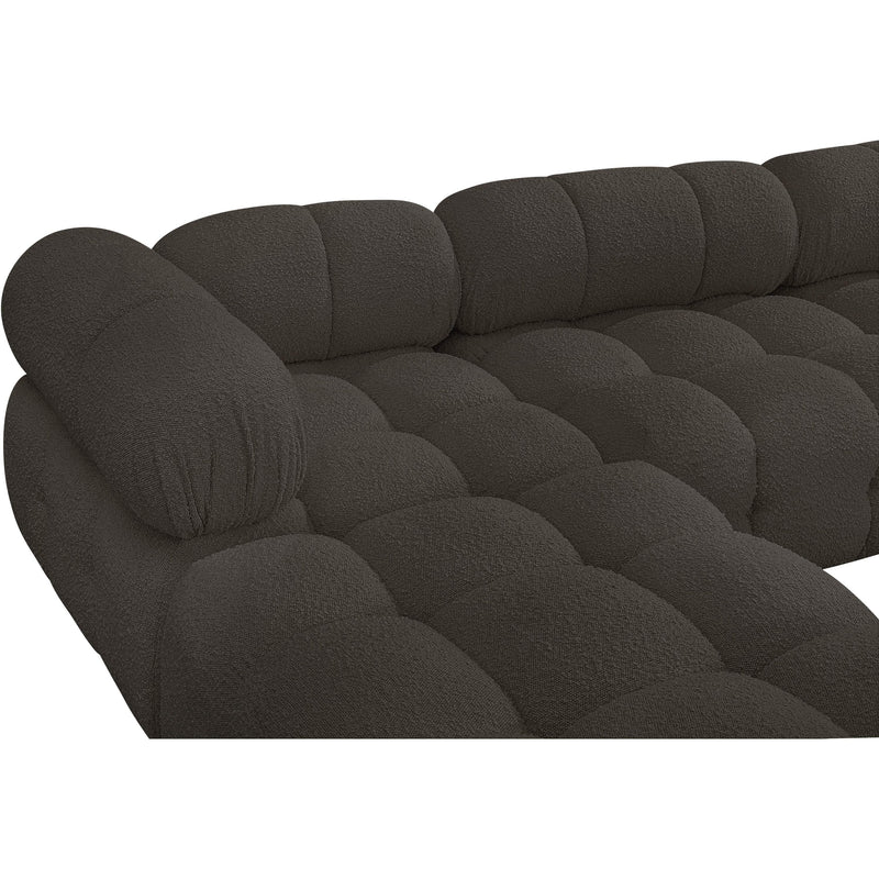 Meridian Ames Brown Boucle Fabric Modular Sectional IMAGE 12