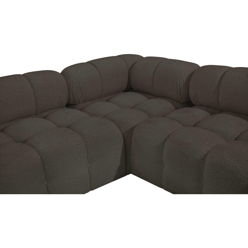 Meridian Ames Brown Boucle Fabric Modular Sectional IMAGE 13