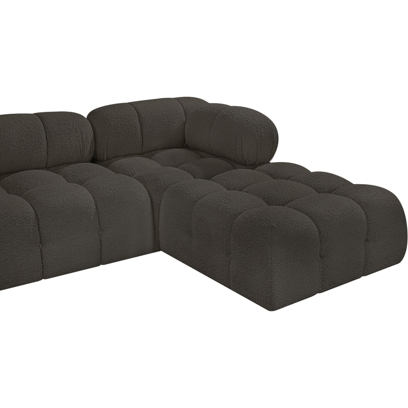 Meridian Ames Brown Boucle Fabric Modular Sectional IMAGE 8