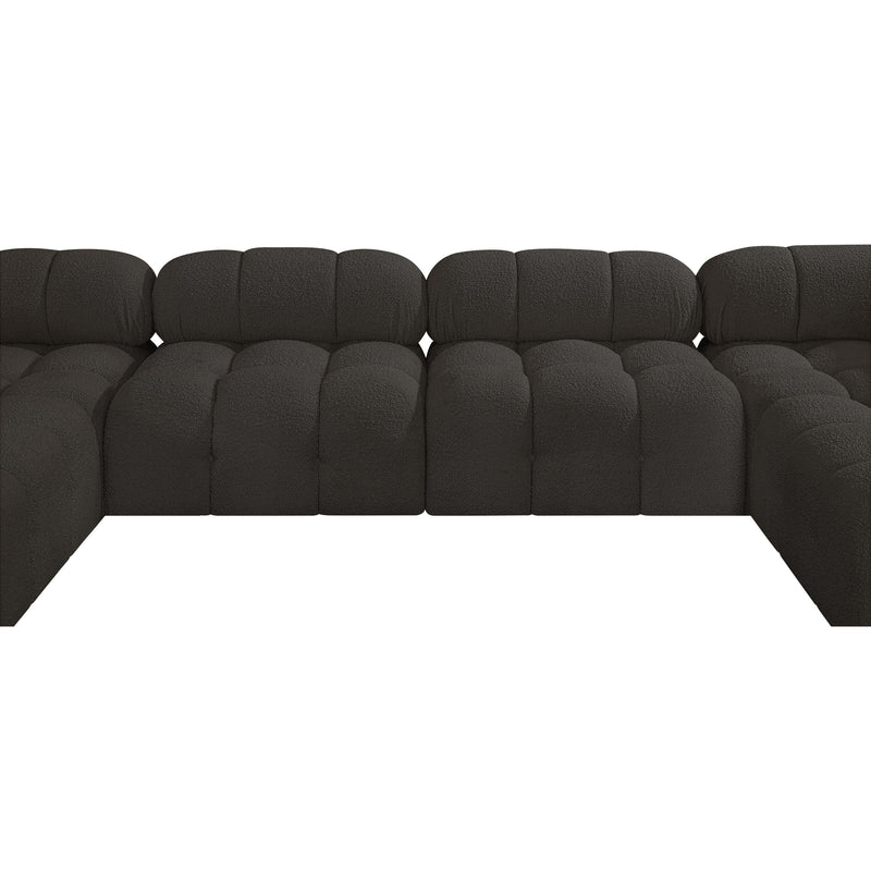 Meridian Ames Brown Boucle Fabric Modular Sectional IMAGE 9