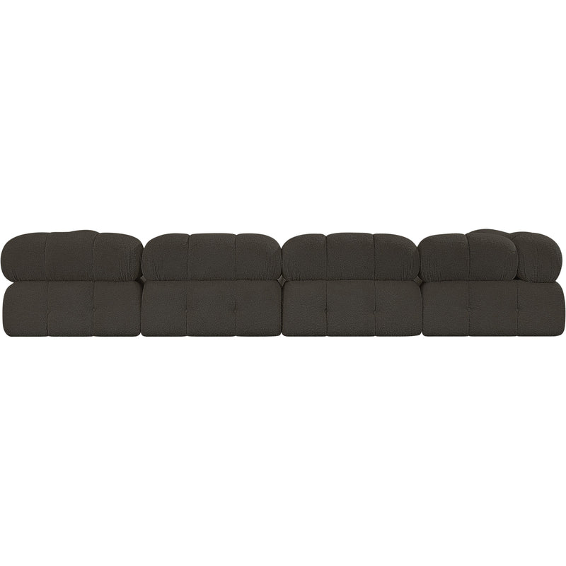 Meridian Ames Brown Boucle Fabric Modular Sectional IMAGE 3