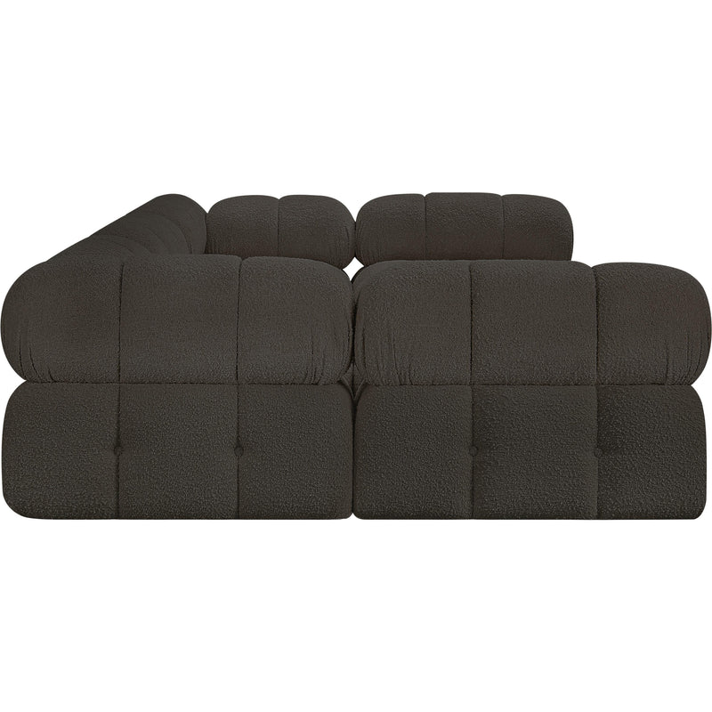 Meridian Ames Brown Boucle Fabric Modular Sectional IMAGE 7