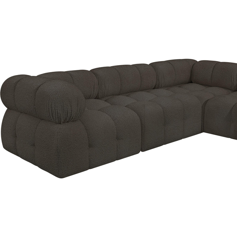 Meridian Ames Brown Boucle Fabric Modular Sectional IMAGE 11