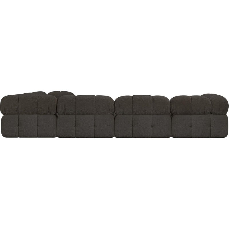 Meridian Ames Brown Boucle Fabric Modular Sectional IMAGE 3