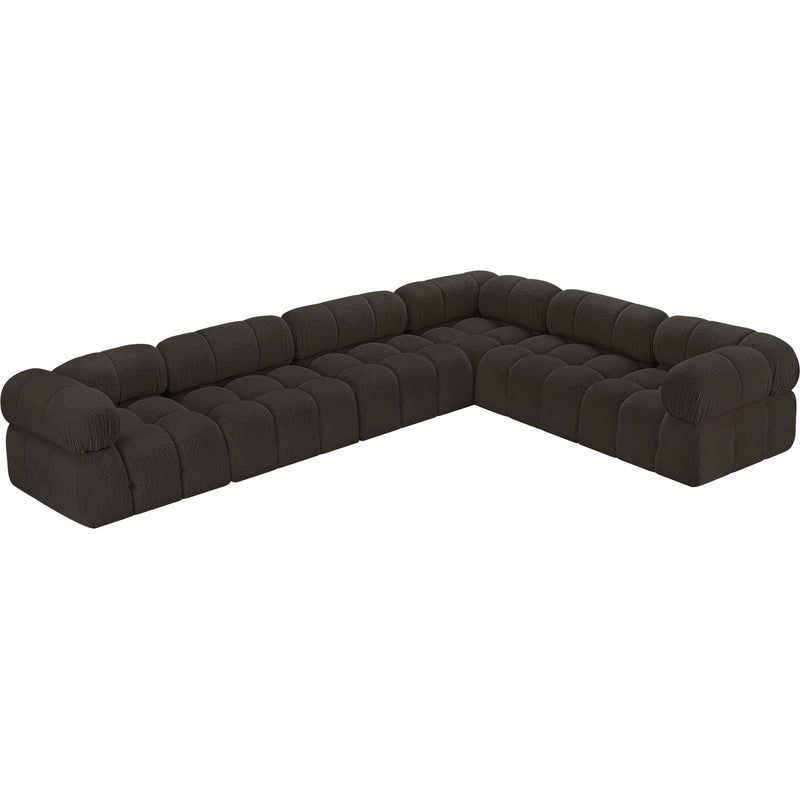 Meridian Ames Brown Boucle Fabric Modular Sectional IMAGE 5