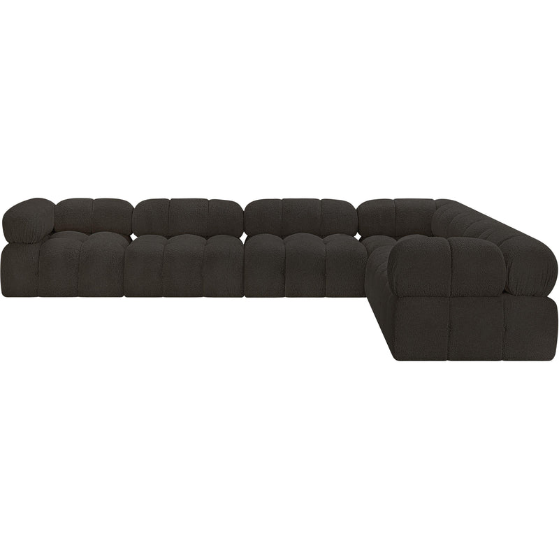 Meridian Ames Brown Boucle Fabric Modular Sectional IMAGE 6