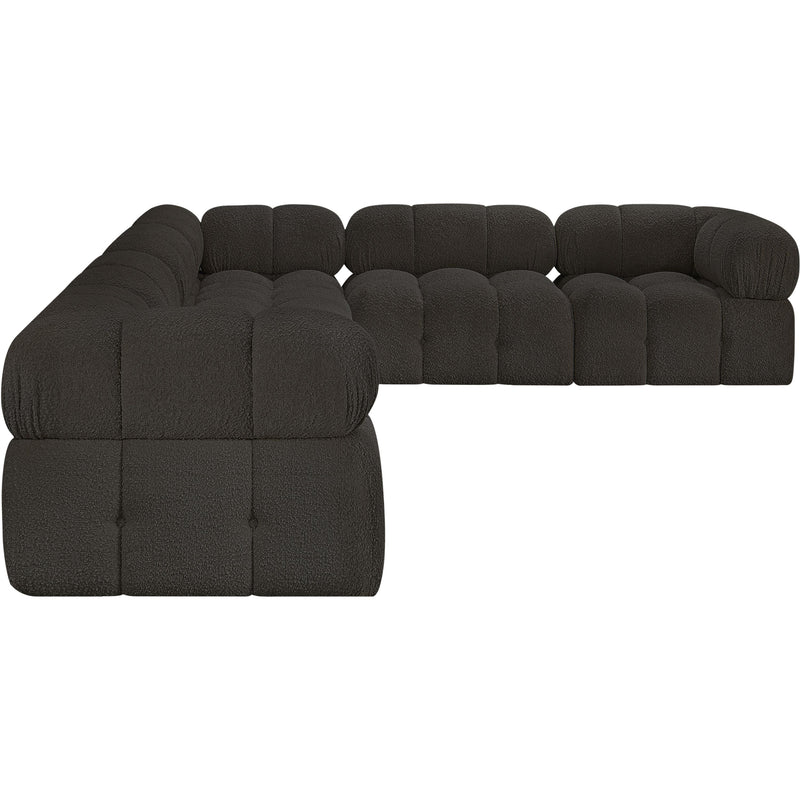 Meridian Ames Brown Boucle Fabric Modular Sectional IMAGE 7