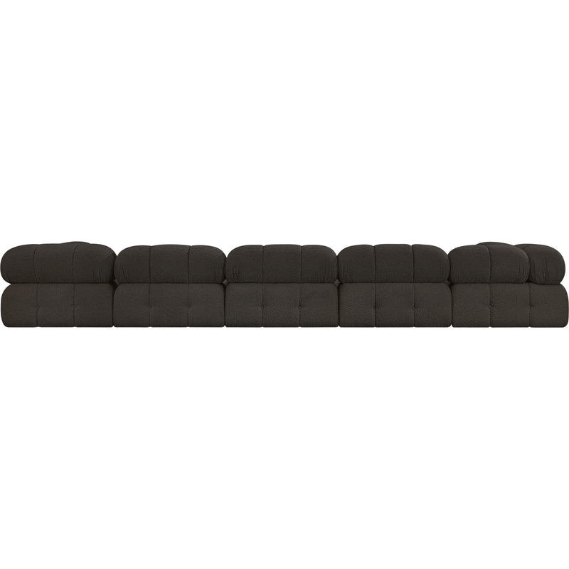 Meridian Ames Brown Boucle Fabric Modular Sectional IMAGE 3