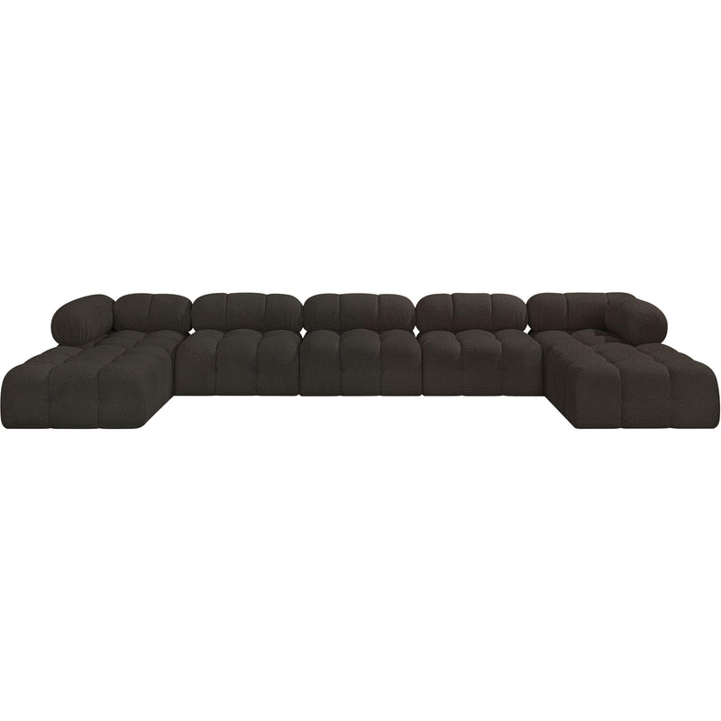 Meridian Ames Brown Boucle Fabric Modular Sectional IMAGE 4