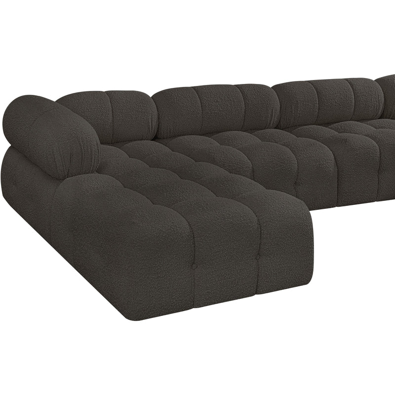 Meridian Ames Brown Boucle Fabric Modular Sectional IMAGE 8