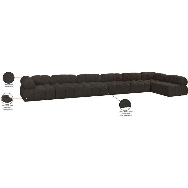 Meridian Ames Brown Boucle Fabric Modular Sectional IMAGE 16