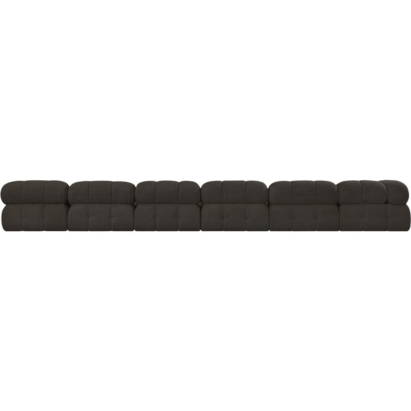 Meridian Ames Brown Boucle Fabric Modular Sectional IMAGE 3