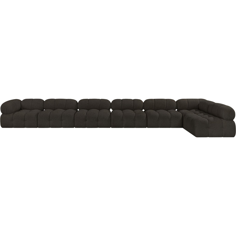 Meridian Ames Brown Boucle Fabric Modular Sectional IMAGE 4