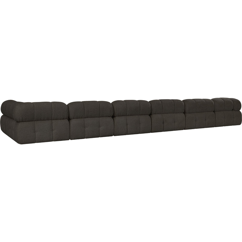 Meridian Ames Brown Boucle Fabric Modular Sectional IMAGE 6