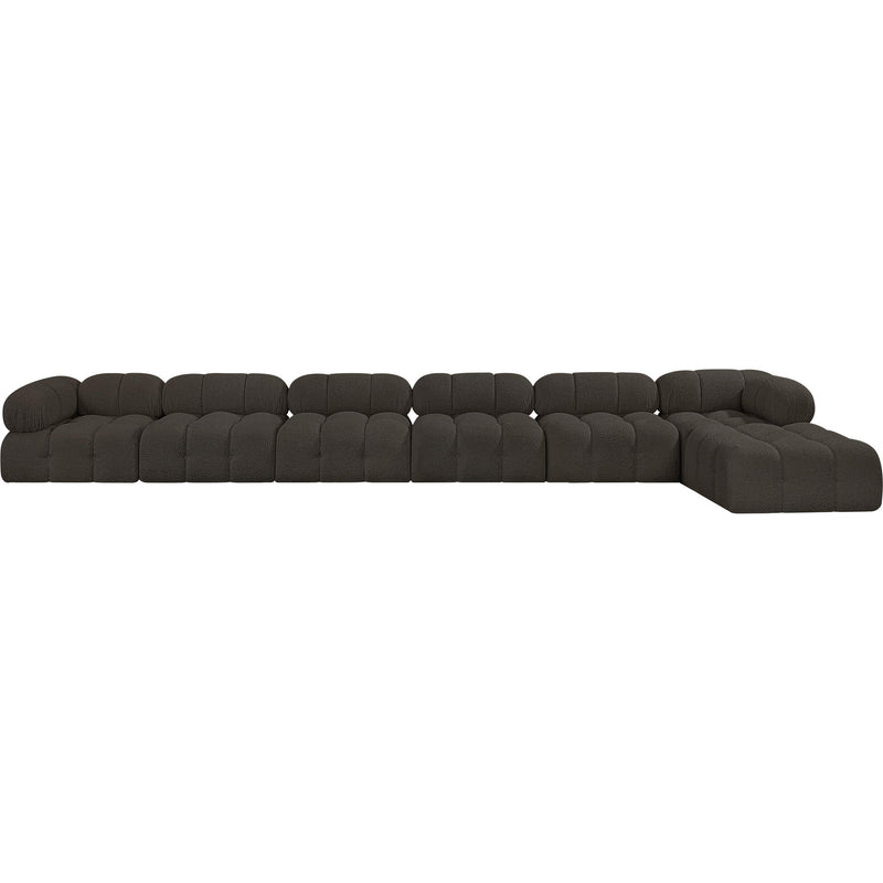 Meridian Ames Brown Boucle Fabric Modular Sectional IMAGE 3