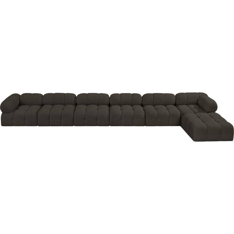 Meridian Ames Brown Boucle Fabric Modular Sectional IMAGE 4