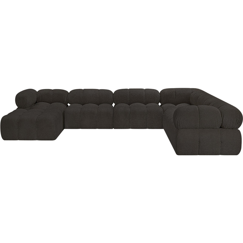 Meridian Ames Brown Boucle Fabric Modular Sectional IMAGE 5