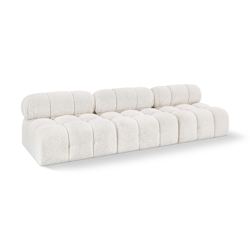 Meridian Ames Cream Boucle Fabric Modular Sofa IMAGE 1