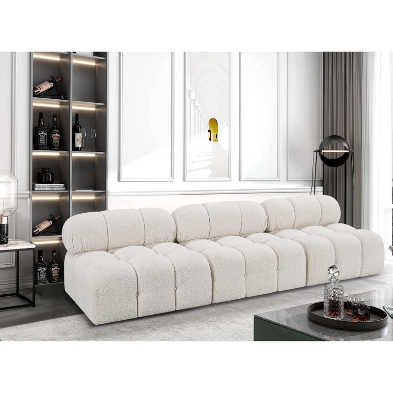 Meridian Ames Cream Boucle Fabric Modular Sofa IMAGE 2