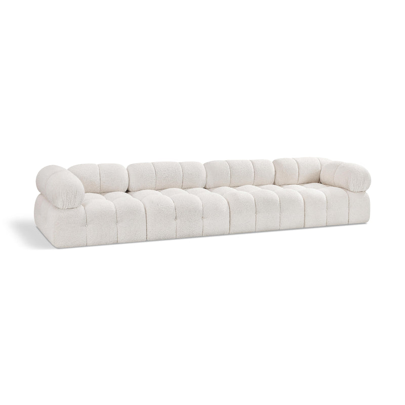 Meridian Ames Cream Boucle Fabric Modular Sofa IMAGE 1