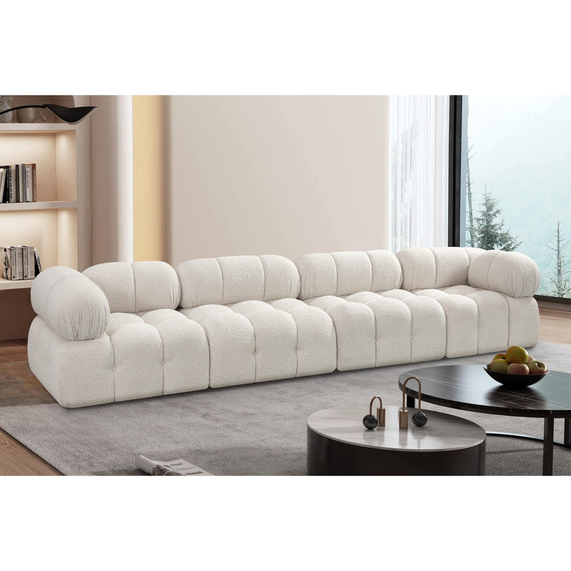 Meridian Ames Cream Boucle Fabric Modular Sofa IMAGE 2