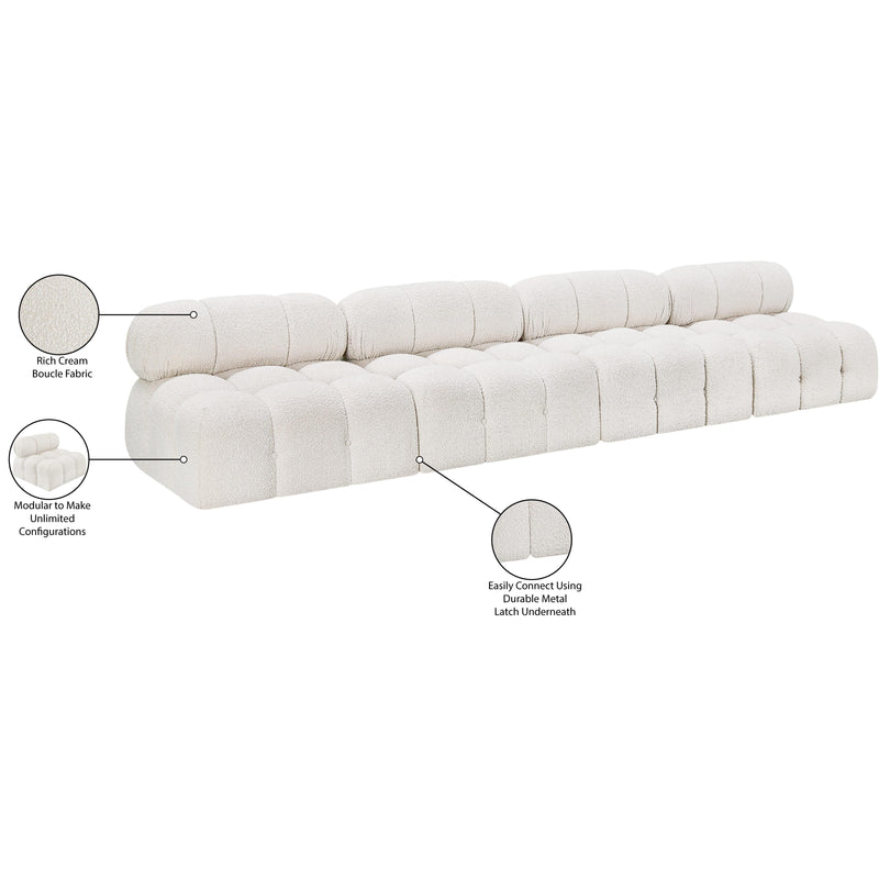 Meridian Ames Cream Boucle Fabric Modular Sofa IMAGE 10