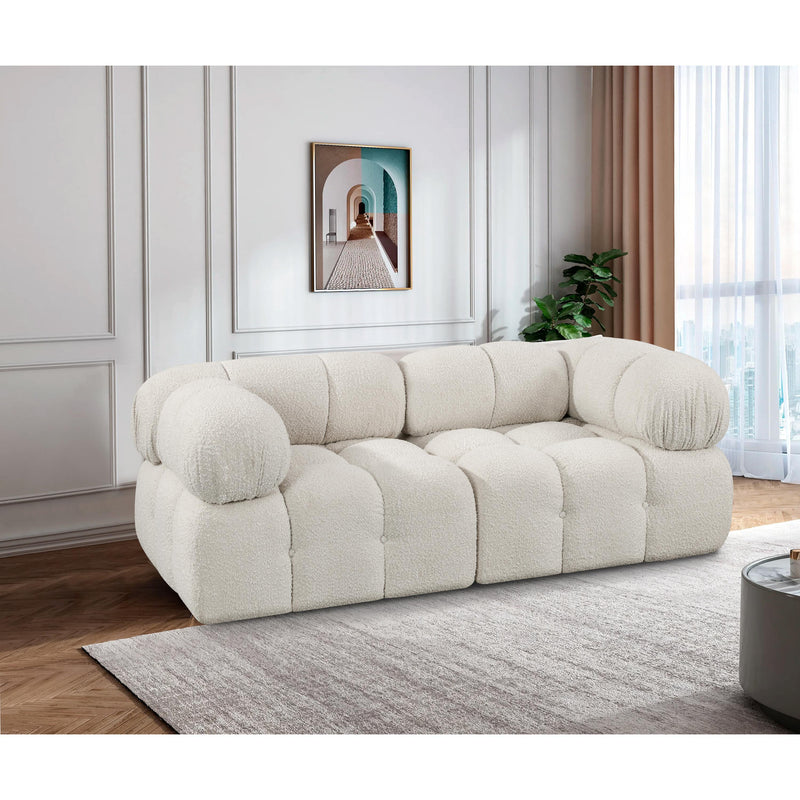 Meridian Ames Cream Boucle Fabric Modular Sofa IMAGE 2