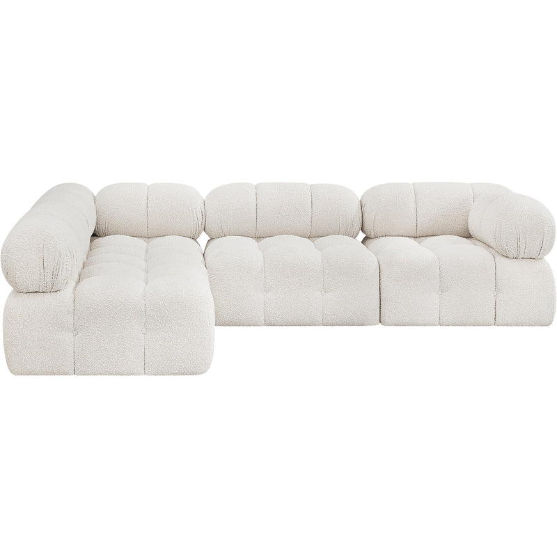 Meridian Ames Cream Boucle Fabric Modular Sectional IMAGE 4