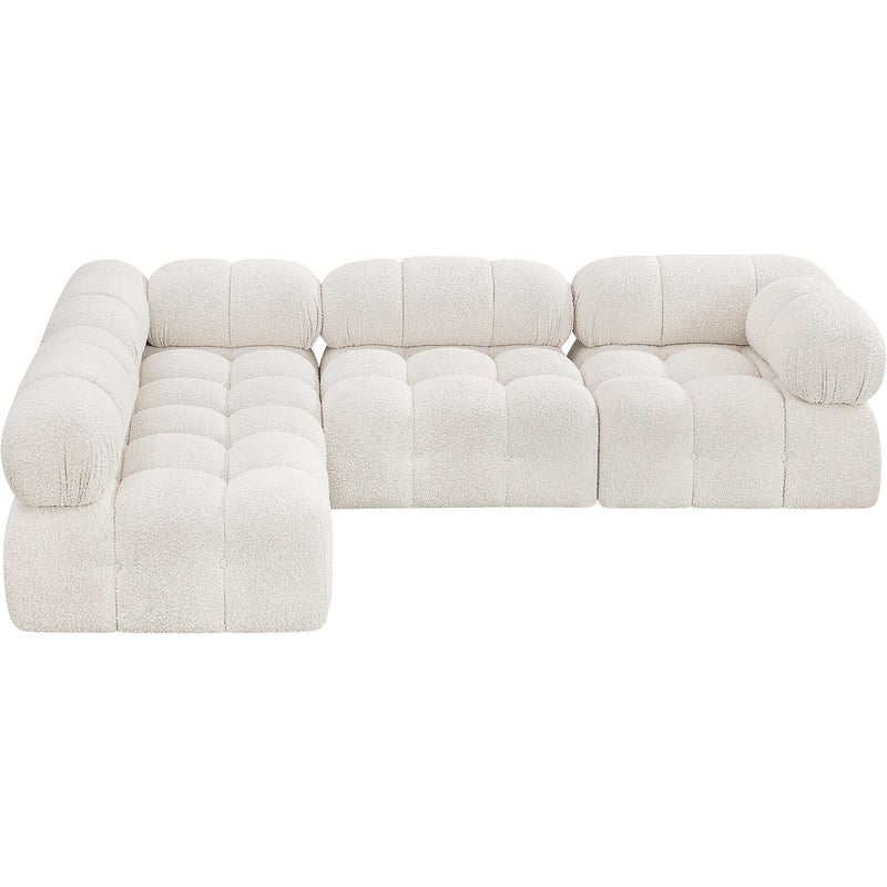 Meridian Ames Cream Boucle Fabric Modular Sectional IMAGE 5