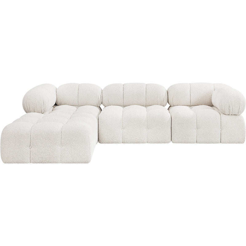 Meridian Ames Cream Boucle Fabric Modular Sectional IMAGE 4