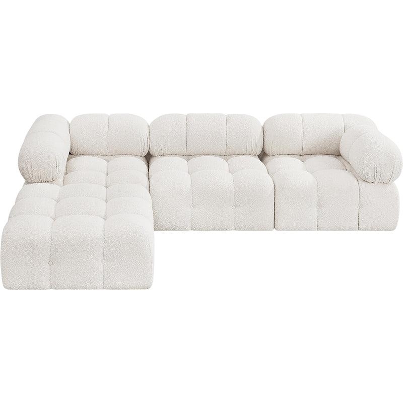 Meridian Ames Cream Boucle Fabric Modular Sectional IMAGE 5