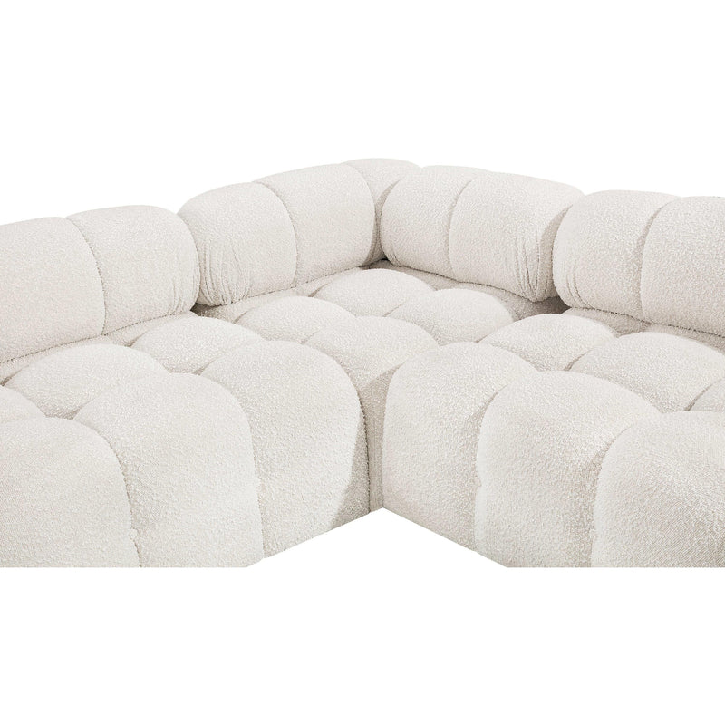 Meridian Ames Cream Boucle Fabric Modular Sectional IMAGE 10