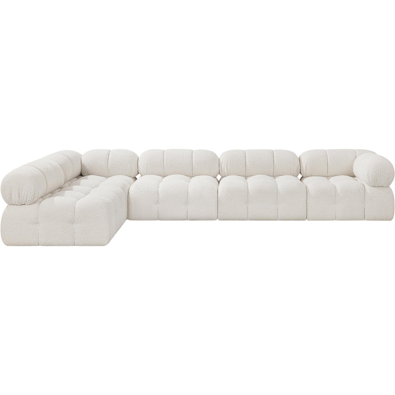 Meridian Ames Cream Boucle Fabric Modular Sectional IMAGE 4