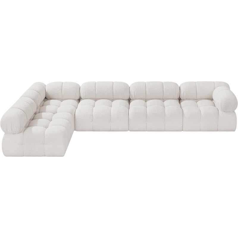 Meridian Ames Cream Boucle Fabric Modular Sectional IMAGE 5