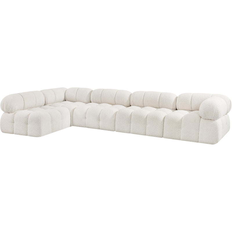 Meridian Ames Cream Boucle Fabric Modular Sectional IMAGE 6