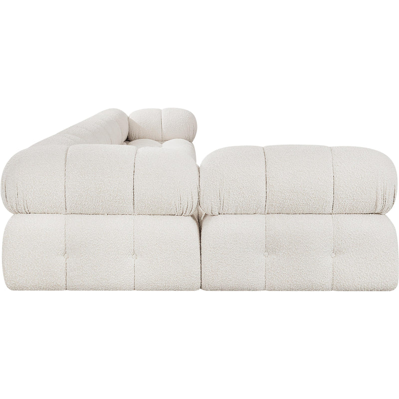 Meridian Ames Cream Boucle Fabric Modular Sectional IMAGE 7