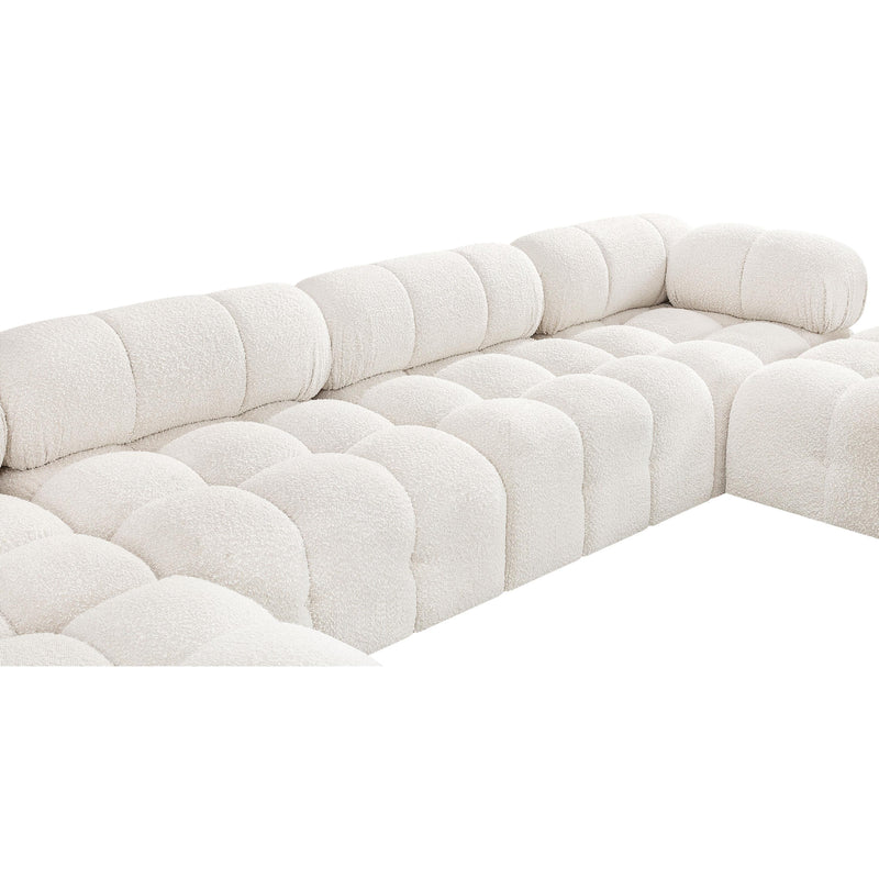 Meridian Ames Cream Boucle Fabric Modular Sectional IMAGE 10