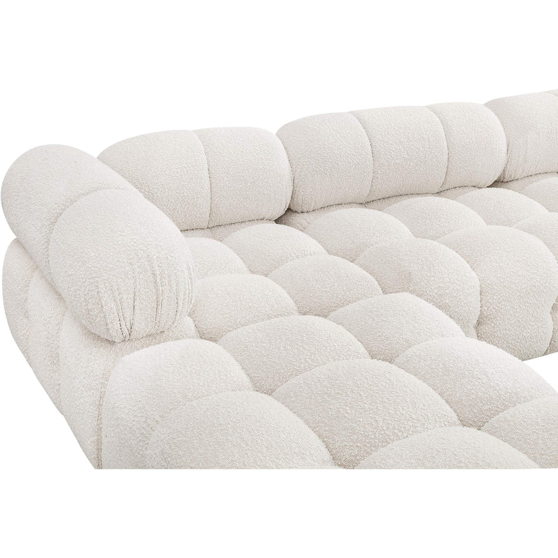 Meridian Ames Cream Boucle Fabric Modular Sectional IMAGE 12