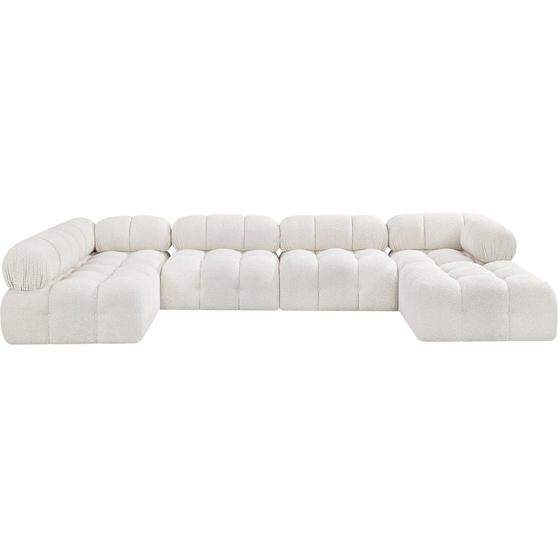 Meridian Ames Cream Boucle Fabric Modular Sectional IMAGE 4